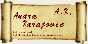Andra Karajović vizit kartica